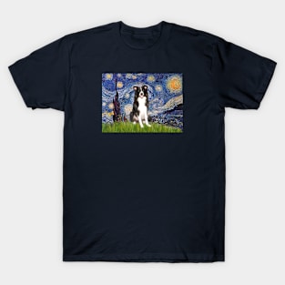 Starry Night Adaptation with a Border Collie T-Shirt